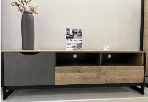 Тумба под телевизор Perfect Home Арден/Arden 1-дверная с 2 ящиками 1D2S/160 Дуб санд гранж/матера