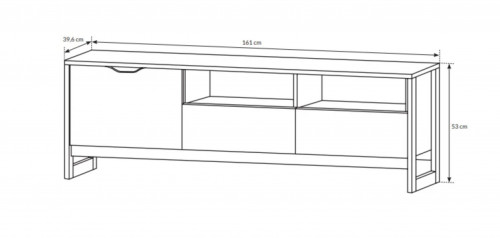 Тумба под телевизор Perfect Home Арден/Arden 1-дверная с 2 ящиками 1D2S/160 Дуб санд гранж/матера