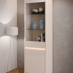 Витрина с освещением Л/П Forte OAK SQUERE OSQV811B песочный