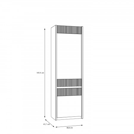 Витрина с освещением Л/П Forte OAK SQUERE OSQV811B песочный