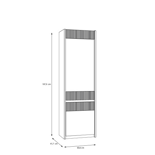 Витрина с освещением Л/П Forte OAK SQUERE OSQV811B песочный