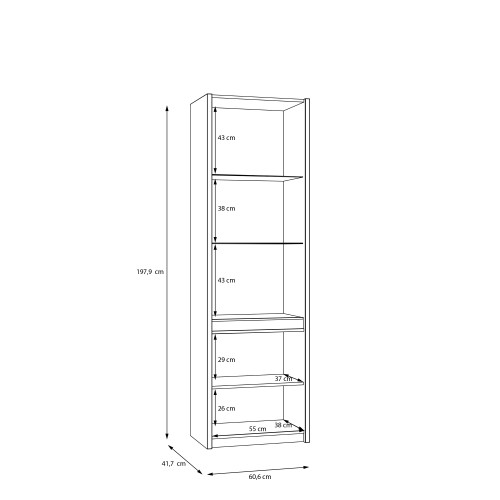 Витрина с освещением Л/П Forte OAK SQUERE OSQV811B песочный
