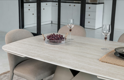 Стол керамический раскладной VTR- ТМL-997-1 (Парис) крема марфиль / бежевый   