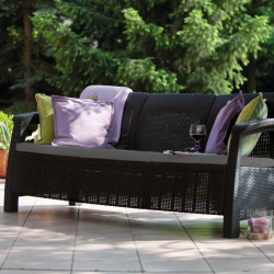 Диван пластиковый садовый  ECO- Keter Corfu Love seat max серый
