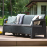 Диван пластиковый садовый  ECO- Keter Corfu Love seat max серый