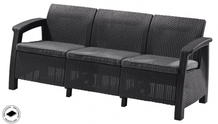 Диван пластиковый садовый  ECO- Keter Corfu Love seat max серый
