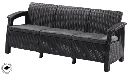 Диван пластиковый садовый  ECO- Keter Corfu Love seat max серый