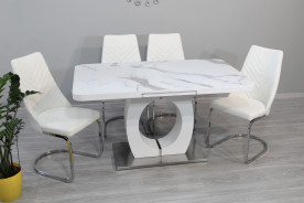 Стол обеденный Premium EVRO- Calvados T 7292 White Ceramic GLASS (белый керамик)