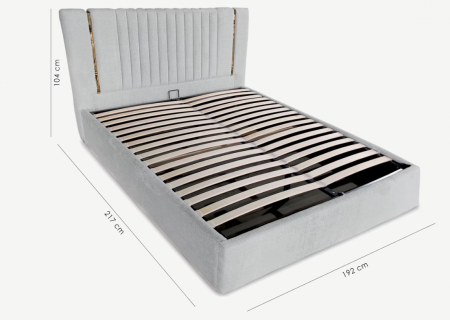 Кровать с подьемным механизмом CRV- Rosetta Silver breeze charm 180*200  