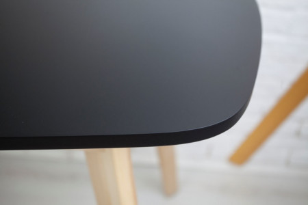 Кухонный комплект Ont- Винцензо 120 чёрный прямоугольный стол + 4 Стула Classic (Осако)