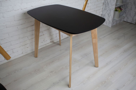 Кухонный комплект Ont- Винцензо 120 чёрный прямоугольный стол + 4 Стула Classic (Осако)