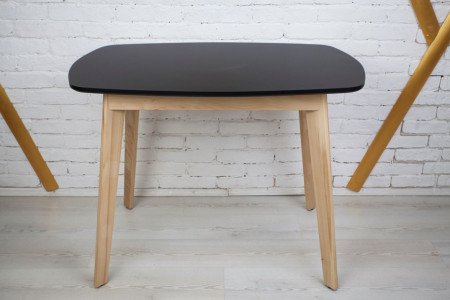 Кухонный комплект Ont- Винцензо 120 чёрный прямоугольный стол + 4 Стула Classic (Осако)