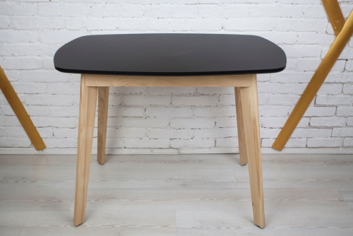 Кухонный комплект Ont- Винцензо 120 чёрный прямоугольный стол + 4 Стула Classic (Осако)