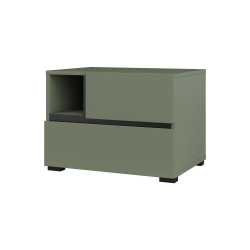 Тумбочка прикроватная Helvetia CROSS S 24GWMY22 (дымчатый зеленый/черный)