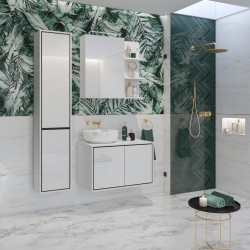 Комплект для ванной Helvetia IRVINE (белый/черный/белый глянец)