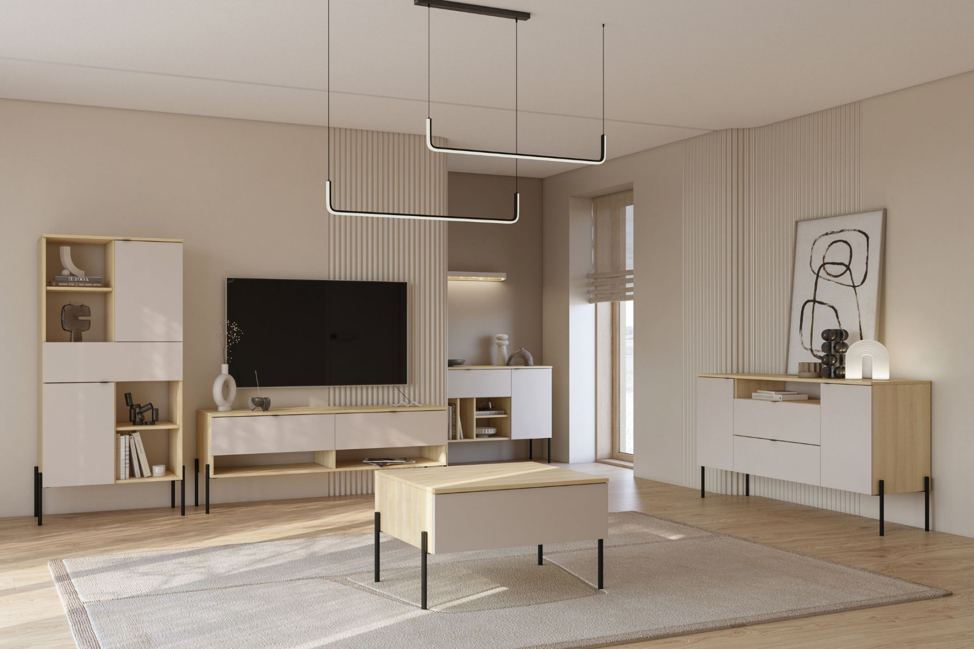 Стол кофейный Helvetia ORE 24LKOG98 (дуб Линдберга/кашемир)