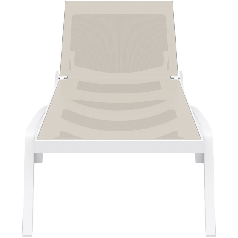 Шезлонг из полипропилена Siesta Pacific (белый/бежевый)
