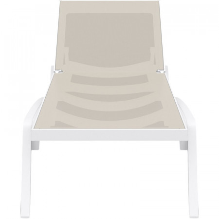 Шезлонг из полипропилена Siesta Pacific (белый/бежевый)