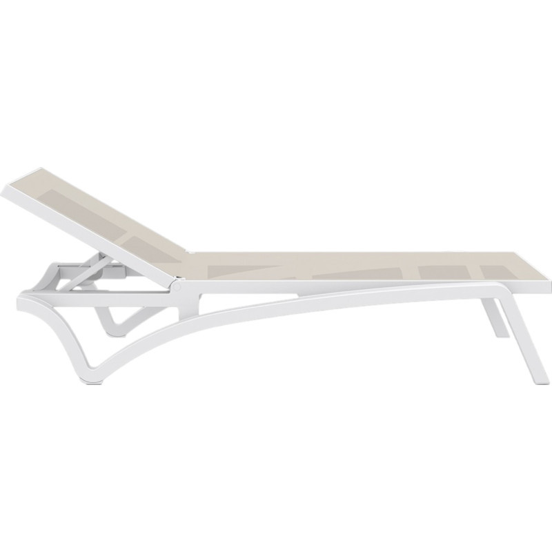 Шезлонг из полипропилена Siesta Pacific (белый/бежевый)