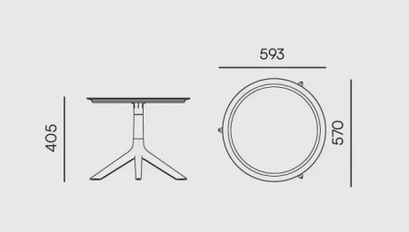 Стол журнальный уличный VLL- FERNE Rimo (коричневый, белый, кирпичный)