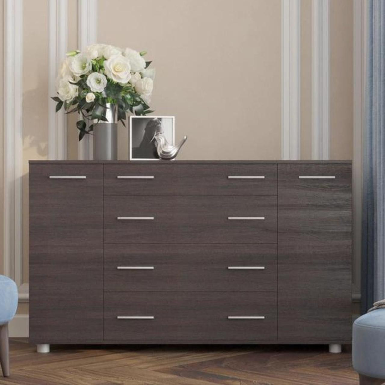 Большой комод EVR- К-4 венге темный