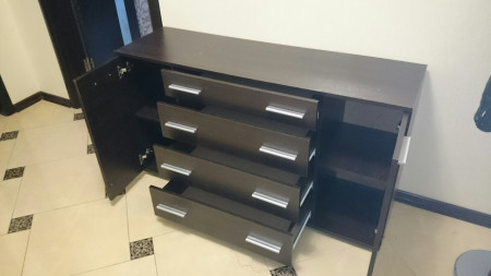 Большой комод EVR- К-4 венге темный