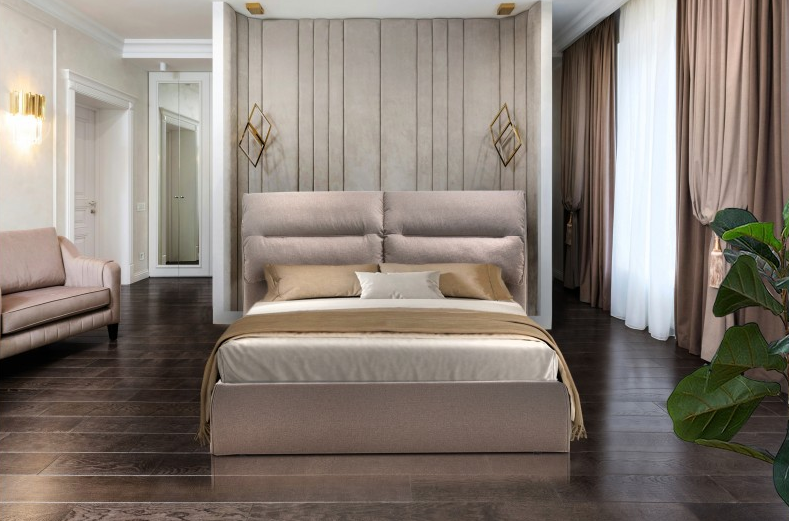 Кровать с подъемным механизмом BIO- Сандра (бежевый)    