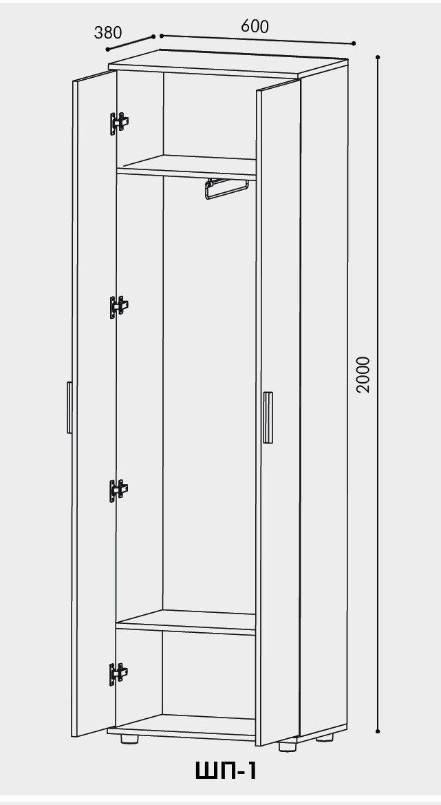 Прихожая + Шкаф ШП-1 EVR- Ривьера венге + дуб молочный
