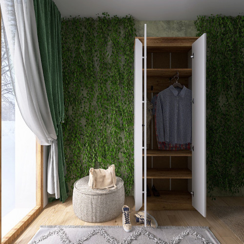 Прихожая(модульная) EVR- Нордик-5 дуб Сонома + белый