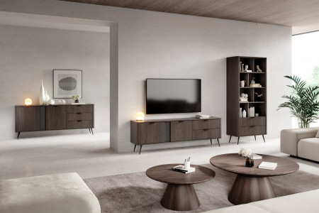 Тумба под ТВ Perfect home Veris 2D2S/195 (дуб дунин / черный)