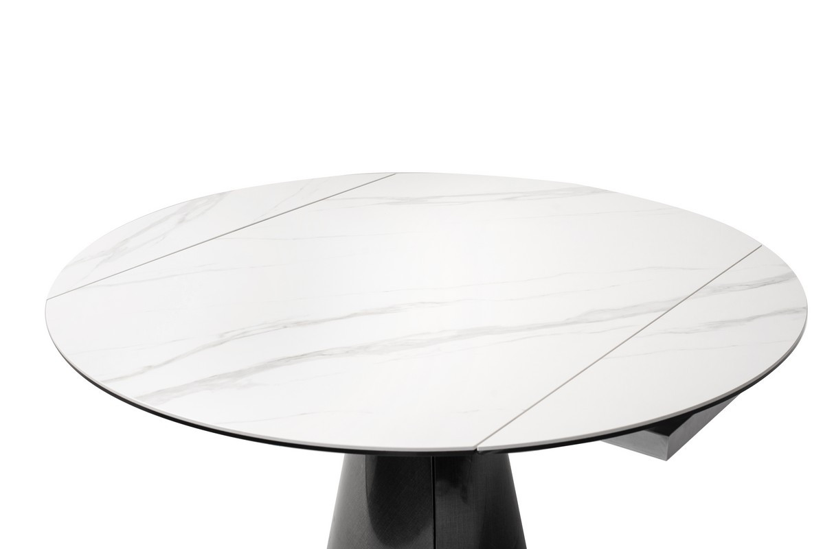 Стол обеденный модерн VTR- TML-830 белый мрамор + черный 
