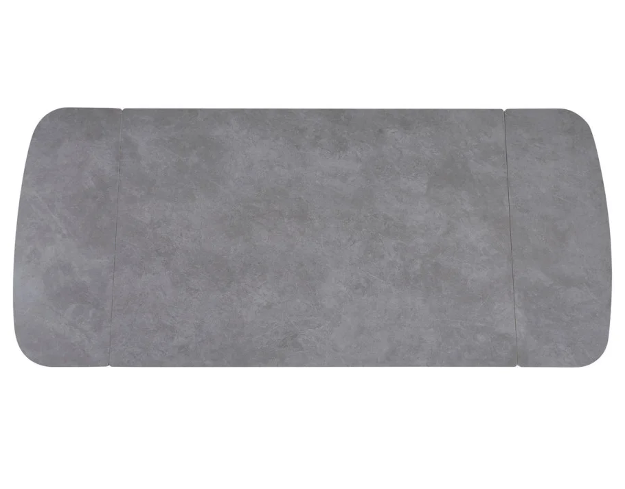 Стол раскладной INI- DUBLIN CERAMIC 120(180)*80 светло-серый матовый/черный каркас  