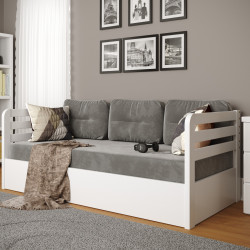 Кровать с подъемным механизмом RBV- Немо Люкс (белый, серый)