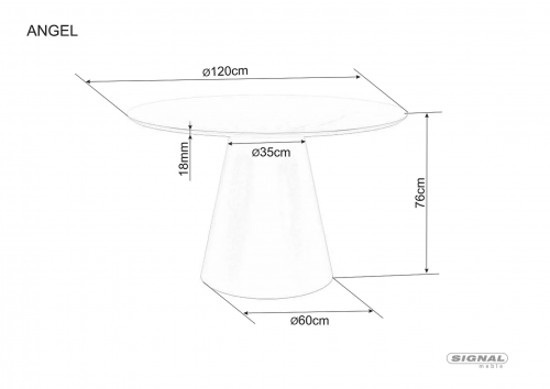 Обеденный комплект SIGNAL: стол Angel д.120см(дуб) + 4 стула Planet Raven (бежевый)
