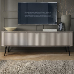 Тумба под телевизор Perfect Home Зова/Zova 3-дверная с черными ножками RTV168 Кашемир