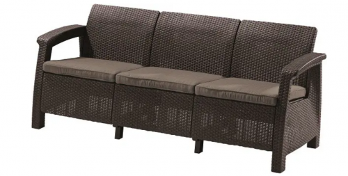 Диван пластиковый садовый  ECO- Keter Corfu Love seat max коричневый