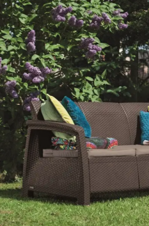 Диван пластиковый садовый  ECO- Keter Corfu Love seat max коричневый