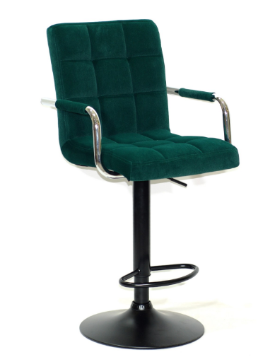 Кресло барное OND- Augusto-ARM BK - Base Бархат