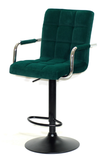 Кресло барное OND- Augusto-ARM BK - Base Бархат