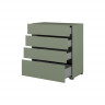 Комод на 4 ящика Helvetia CROSS S 24GWMY28 (дымчатый зеленый/черный)