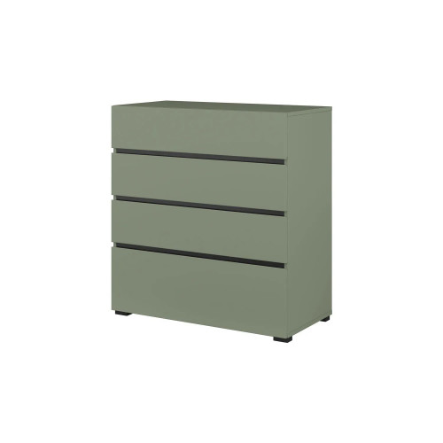 Комод на 4 ящика Helvetia CROSS S 24GWMY28 (дымчатый зеленый/черный)