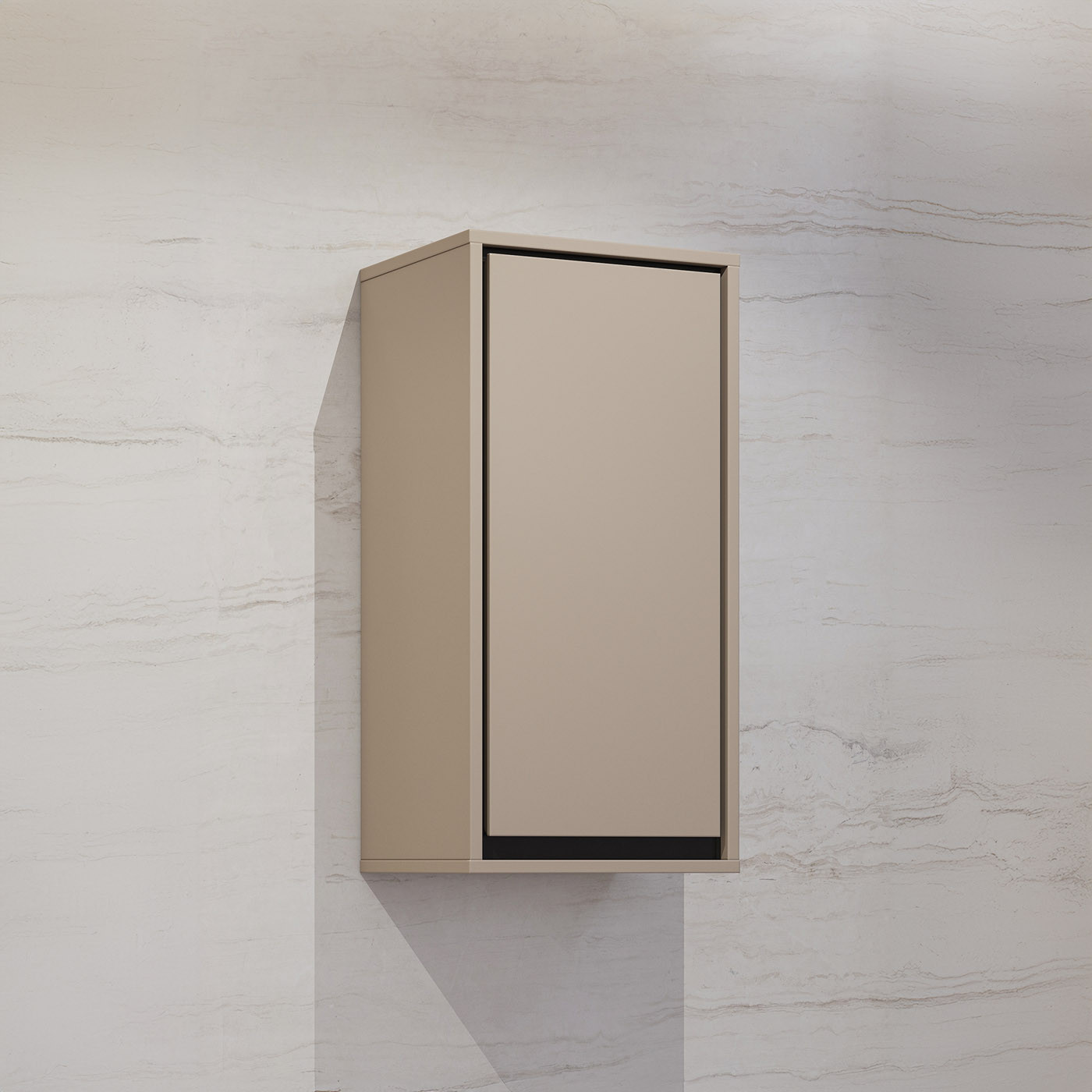 Шкаф настенный на 1 дверь для ванной Helvetia IRVINE 30CWNP03 (конго/черный)