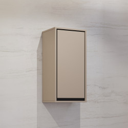 Шкаф настенный на 1 дверь для ванной Helvetia IRVINE 30CWNP03 (конго/черный)