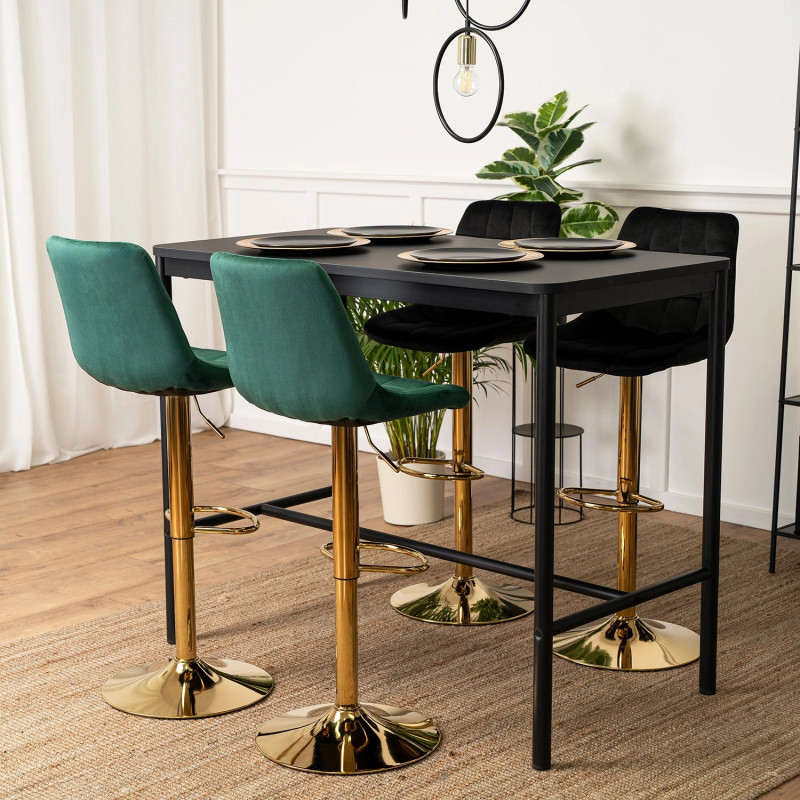 Барный стул MEBEL ELITE Arcos (велюр зеленый, золотая опора)