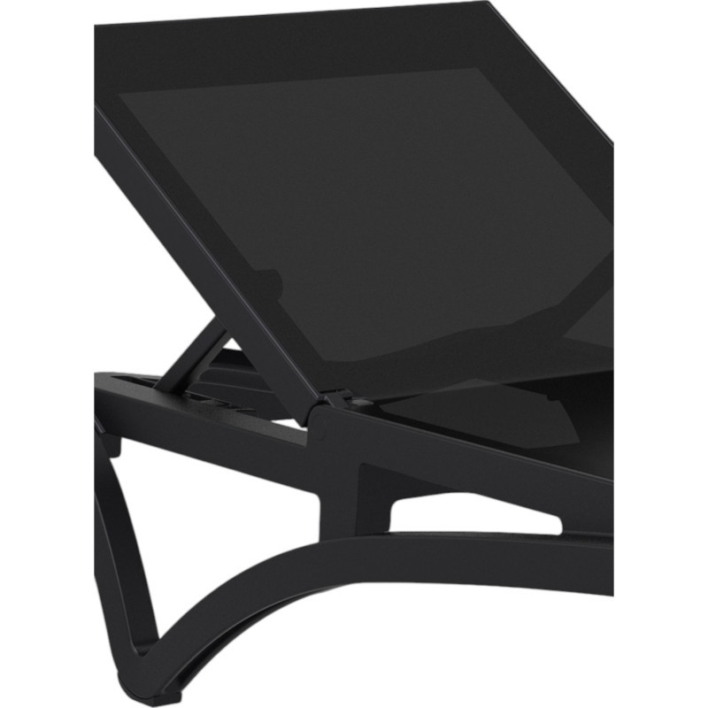 Шезлонг из полипропилена Siesta Pacific (серый/черный)