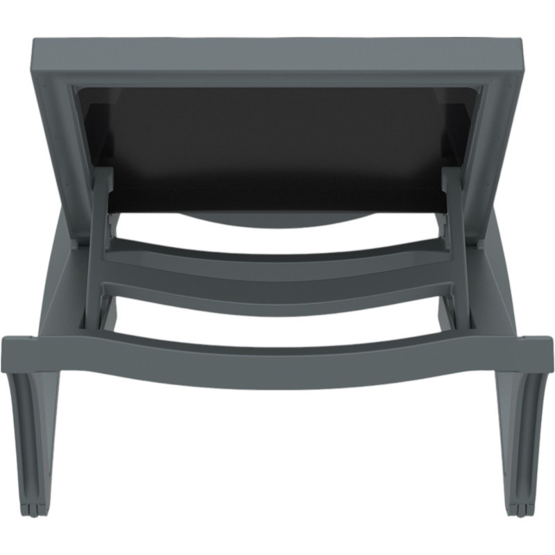 Шезлонг из полипропилена Siesta Pacific (серый/черный)