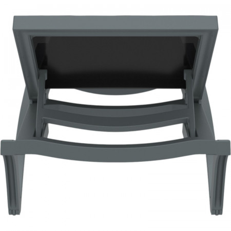 Шезлонг из полипропилена Siesta Pacific (серый/черный)