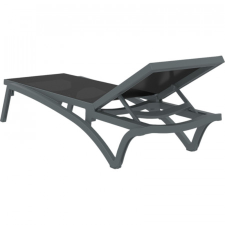 Шезлонг из полипропилена Siesta Pacific (серый/черный)