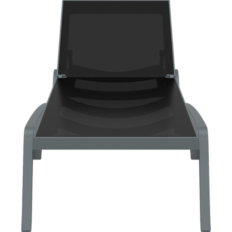 Шезлонг из полипропилена Siesta Pacific (серый/черный)