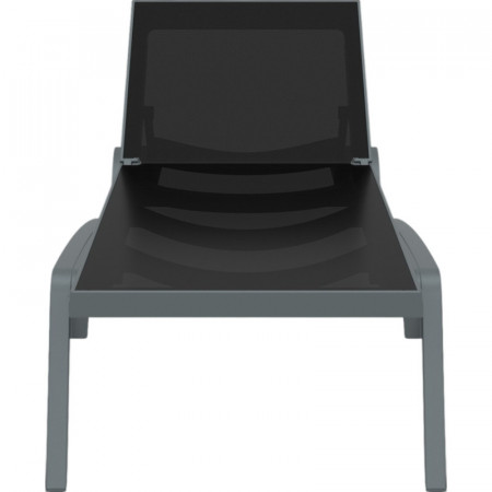Шезлонг из полипропилена Siesta Pacific (серый/черный)